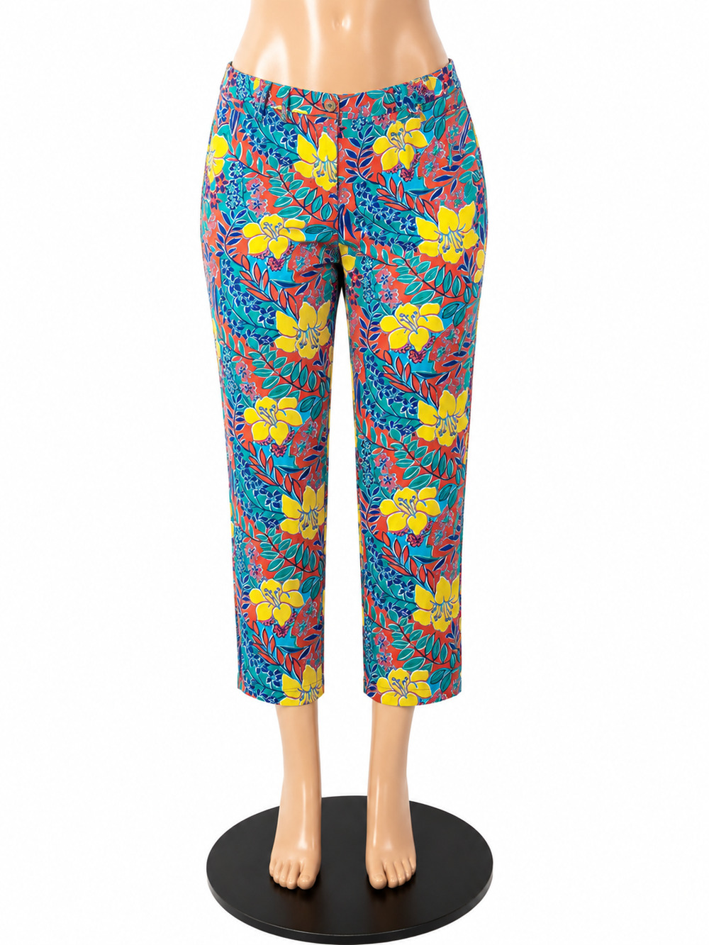 Talbots Perfect Skimmer Tropical Hibiscus Floral Capri Pants NWT Size 16
